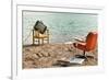 Vintage Decor on the Lake Shore, Armchair and Television-zveiger-Framed Photographic Print