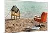 Vintage Decor on the Lake Shore, Armchair and Television-zveiger-Mounted Photographic Print