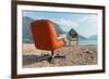 Vintage Decor on the Lake Shore, Armchair and Television-zveiger-Framed Photographic Print