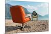 Vintage Decor on the Lake Shore, Armchair and Television-zveiger-Mounted Photographic Print