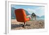 Vintage Decor on the Lake Shore, Armchair and Television-zveiger-Framed Photographic Print