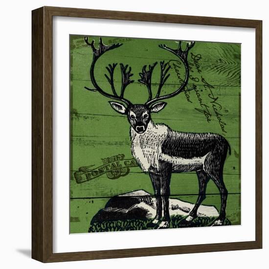 Vintage Deer-null-Framed Giclee Print