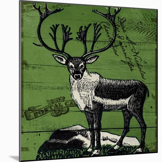 Vintage Deer-null-Mounted Giclee Print