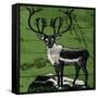 Vintage Deer-null-Framed Stretched Canvas