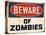 Vintage Design -  Beware of Zombies-Real Callahan-Stretched Canvas