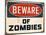 Vintage Design -  Beware of Zombies-Real Callahan-Mounted Art Print