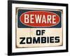 Vintage Design -  Beware of Zombies-Real Callahan-Framed Art Print