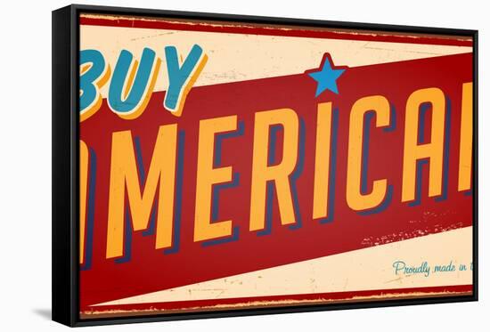 Vintage Design -  Buy American-Real Callahan-Framed Stretched Canvas