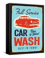 Vintage Design -  Car Wash-Real Callahan-Framed Stretched Canvas