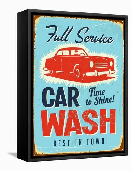 Vintage Design -  Car Wash-Real Callahan-Framed Stretched Canvas