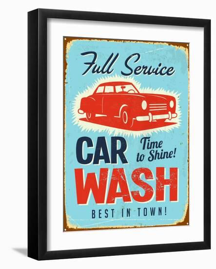 Vintage Design -  Car Wash-Real Callahan-Framed Art Print