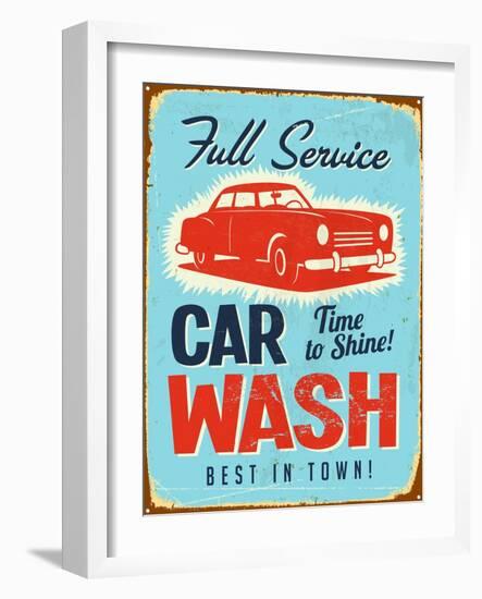 Vintage Design -  Car Wash-Real Callahan-Framed Art Print