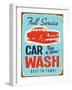 Vintage Design -  Car Wash-Real Callahan-Framed Art Print