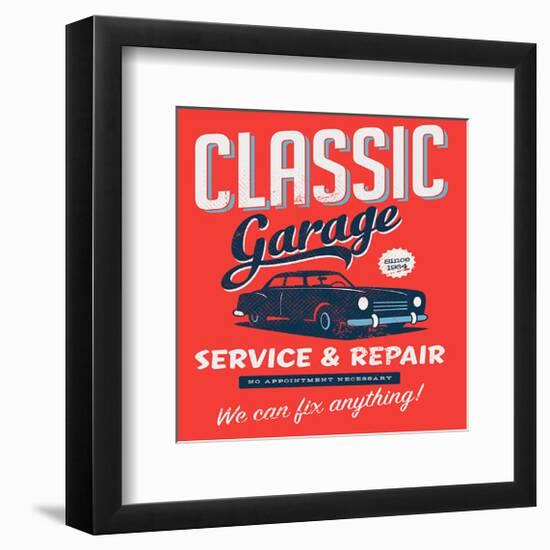 Vintage Design Classic Garage-null-Framed Art Print