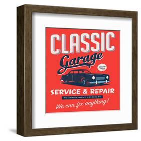 Vintage Design Classic Garage-null-Framed Art Print