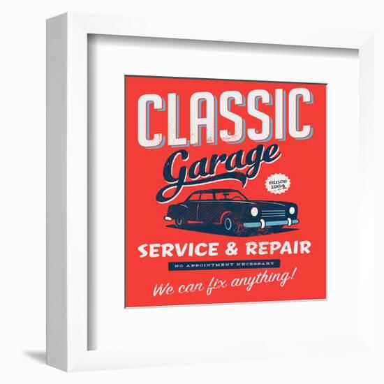 Vintage Design Classic Garage-null-Framed Art Print