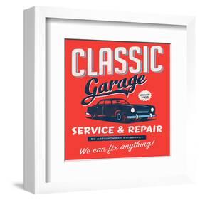 Vintage Design Classic Garage-null-Framed Art Print