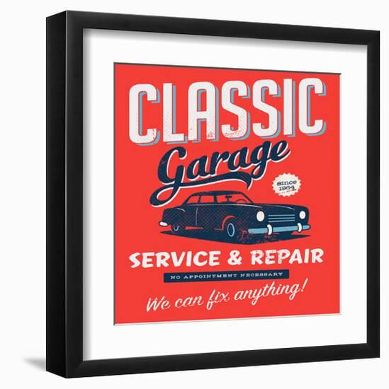 Vintage Design Classic Garage-null-Framed Art Print