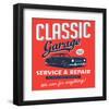 Vintage Design Classic Garage-null-Framed Art Print