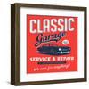 Vintage Design Classic Garage-null-Framed Art Print