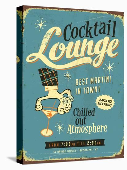 Vintage Design -  Cocktail Lounge-Real Callahan-Stretched Canvas