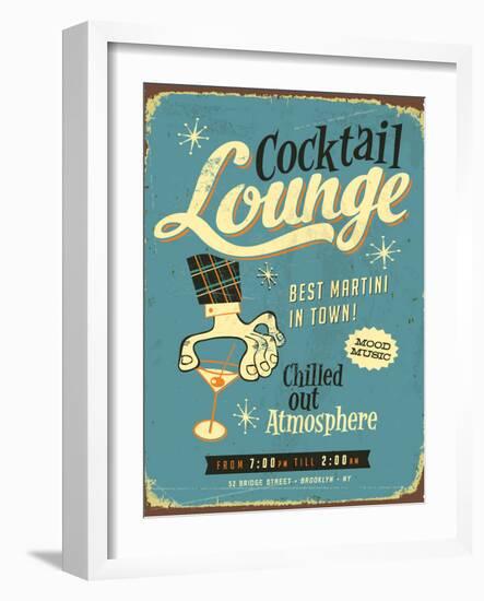 Vintage Design -  Cocktail Lounge-Real Callahan-Framed Art Print