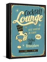 Vintage Design -  Cocktail Lounge-Real Callahan-Framed Stretched Canvas