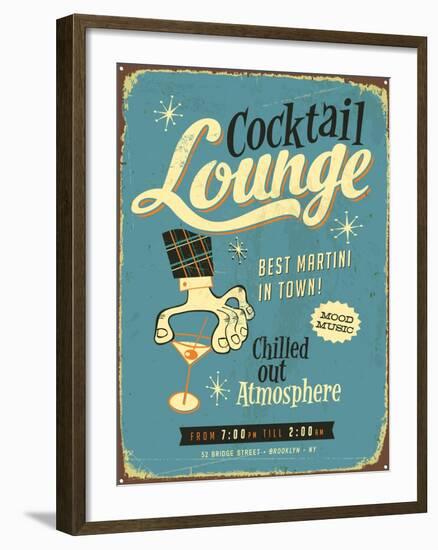 Vintage Design -  Cocktail Lounge-Real Callahan-Framed Art Print