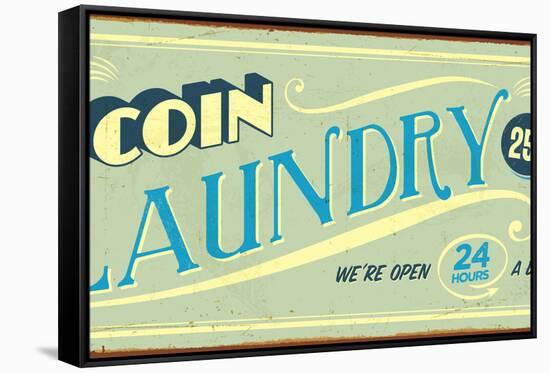 Vintage Design -  Coin Laundry-Real Callahan-Framed Stretched Canvas