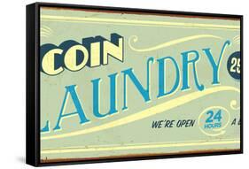 Vintage Design -  Coin Laundry-Real Callahan-Framed Stretched Canvas