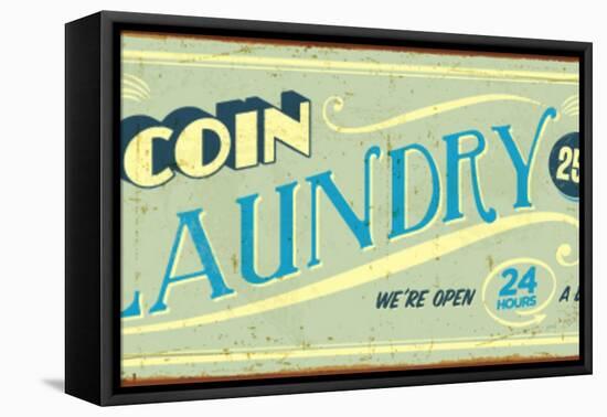 Vintage Design -  Coin Laundry-Real Callahan-Framed Stretched Canvas