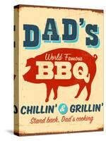 Vintage Design -  Dad's BBQ-Real Callahan-Stretched Canvas