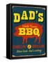 Vintage Design -  Dad's BBQ-Real Callahan-Framed Stretched Canvas