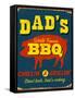 Vintage Design -  Dad's BBQ-Real Callahan-Framed Stretched Canvas