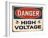 Vintage Design -  Danger High Voltage-Real Callahan-Framed Art Print