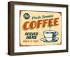 Vintage Design -  Fresh Brewed Coffee-Real Callahan-Framed Art Print