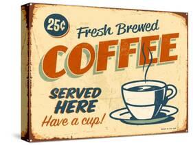 Vintage Design -  Fresh Brewed Coffee-Real Callahan-Stretched Canvas