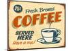 Vintage Design -  Fresh Brewed Coffee-Real Callahan-Mounted Art Print