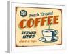 Vintage Design -  Fresh Brewed Coffee-Real Callahan-Framed Art Print