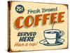 Vintage Design -  Fresh Brewed Coffee-Real Callahan-Stretched Canvas