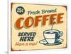 Vintage Design -  Fresh Brewed Coffee-Real Callahan-Framed Art Print