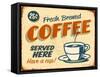 Vintage Design -  Fresh Brewed Coffee-Real Callahan-Framed Stretched Canvas