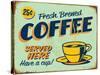 Vintage Design -  Fresh Brewed Coffee-Real Callahan-Stretched Canvas