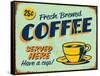 Vintage Design -  Fresh Brewed Coffee-Real Callahan-Framed Stretched Canvas