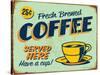 Vintage Design -  Fresh Brewed Coffee-Real Callahan-Stretched Canvas