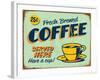 Vintage Design -  Fresh Brewed Coffee-Real Callahan-Framed Art Print