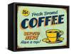 Vintage Design -  Fresh Brewed Coffee-Real Callahan-Framed Stretched Canvas