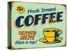 Vintage Design -  Fresh Brewed Coffee-Real Callahan-Stretched Canvas