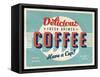 Vintage Design -  Fresh Brewed Coffee-Real Callahan-Framed Stretched Canvas