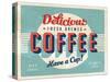 Vintage Design -  Fresh Brewed Coffee-Real Callahan-Stretched Canvas